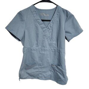 Greys Anatomy Scrub Top Womens Size XS Blue Nursing Medical Work Uniform